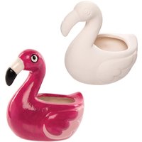Flamingo Porzellantöpfe (pro Set 2) Keramik & Porzellan