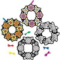 Suncatcher Blumenkränze zum Ausmalen (pro Set 10) Bastelsets