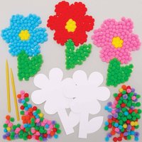 Pompon-Bastelsets Blumen (pro Set 5) Bastelsets