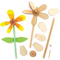 Blumen Windrad aus Holz (pro Set 5) Basteln mit Holz