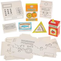 Lebensmittel aus Pappe zum Ausmalen (pro Set 11)