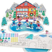 3D Eislaufenszene zum Ausmalen (pro Set 2)