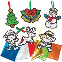 Weihnachtsdeko mit Buntglaseffekt (pro Set 8)
