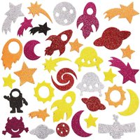 Glitzersticker Weltall (pro Set 150) Bastelbedarf Verzierung & Dekorationen