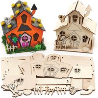 Spukhaus Bastelsets aus Holz (pro Set 2) Halloween-Basteleien