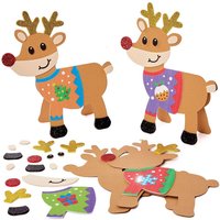 Rentier mit Pulli Weihnachtskarten Bastelset (pro Set 6) Bastelaktivitäten zu Weihnachten