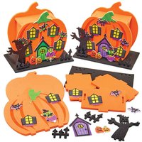 Kürbishaus Bastelset aus Moosgummi (pro Set 2) Halloween-Basteleien