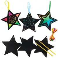 Kratzkunst Dekorationen Stern (pro Set 12) Kratzbilder