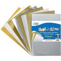 A4 Karton & Papier Gold und Silber 60 Blatt (pro Set 60) Bastelbedarf Pappe & Papier