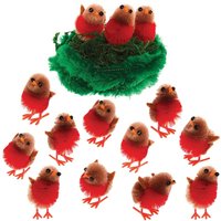 Flauschige Mini-Rotkehlchen (pro Set 15) Bastelaktivitäten zu Weihnachten