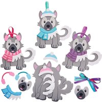 Dekoration Bastelset Husky aus Moosgummi (pro Set 8) Bastelaktivitäten zu Weihnachten