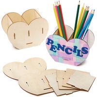 Herz-Holz-Stifttopf-Bausätze (Pro Set 3) Basteln mit Holz