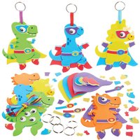 Dinosaurier-Superhelden Mix & Match Schlüsselanhänger-Bastelsets (pro Set 8) Bastelsets