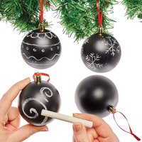 Weihnachtskugeln mit Kreideeffekt (pro Set 4)