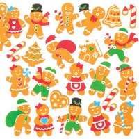 Moosgummi-Aufkleber Lebkuchen (pro Set 120) Bastelbedarf zu Weihnachten