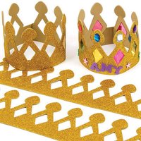 Goldene glitzernde Krone aus Schaumstoff (pro Set 5) Coronation Crafts