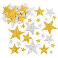 Glitzerstern-Aufkleber in Gold und Silber (pro Set 150) Bastelbedarf Verzierung & Dekorationen