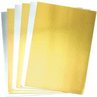 A4 Papier Metallic in Gold und Silber (pro Set 20) Bastelbedarf Pappe & Papier