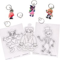 Schlüsselanhänger aus Schrumpfplastik Halloween (pro Set 8) Halloween-Basteleien