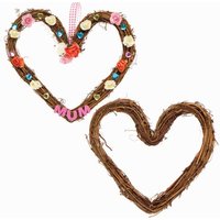 Herz Rattan Kränze (pro Set 2) Bastelaktivitäten Valentinstag