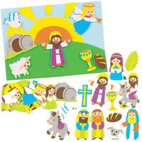 Stickers Karwoche aus Moosgummi (pro Set 120) Bastelbedarf zu Ostern