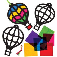 Deko-Anhänger Heißluftballons mit Buntglas-Effekt (pro Set 6) Bastelsets