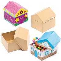 Pappschachteln Haus (pro Set 4) Kratzbilder