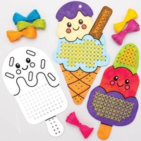 Kreuzstich-Bastelsets Eiscreme zum Ausmalen (pro Set 5) Flecht und Weben Bastelsets – günstig kaufen
