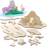 Dschungeltier Holzbastelset (pro Set 4) Basteln mit Holz