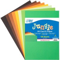 Pappe & Papier in Dschungelmotiv (pro Set 128) Bastelbedarf Pappe & Papier