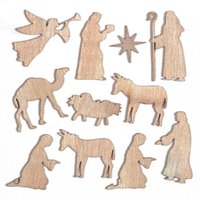 Weihnachtsgeschichte Mini Holz Formen (pro Set 45) Bastelbedarf zu Weihnachten