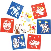 Schablonen Weihnachtsgeschichte (pro Set 6) Bastelbedarf zu Weihnachten