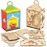 Weihnachtsgeschichte Holzlaterne Bastelsets (pro Set 3) Bastelaktivitäten zu Weihnachten
