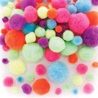 Neon Bommeln Vorteilspackung (pro Set 120) Bastelbedarf Verzierung & Dekorationen