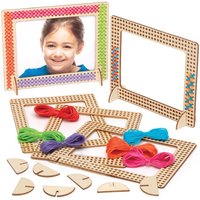 Kreuzstich Holz Fotorahmen Bastelsets (pro Set 4) Basteln mit Holz