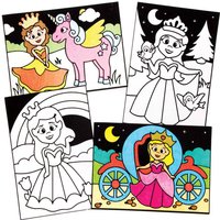 Prinzessin Samtbilder zum Ausmalen (pro Set 10) Bastelsets