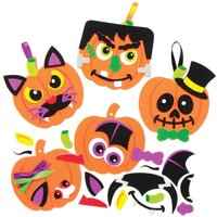 Bastelsets für Kürbis-Anhänger Kürbis (8 Stück) Halloween-Basteleien