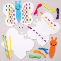 Flecht-Bastelsets Schmetterlinge in Regenbogenfarben (pro Set 6) Flecht und Weben Bastelsets