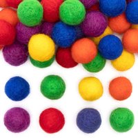 Filzkugeln in Regenbogenfarben (pro Set 56) Bastelmaterial