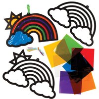 Deko-Anhänger-Bastelsets Regenbogen mit Buntglas-Effekt (pro Set 6) Bastelsets
