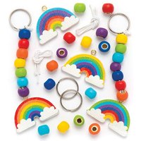 Schlüsselanhänger Regenbogen (pro Set 4) Basteln mit Holz