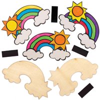 Holzmagneten Regenbogen (pro Set 10) Basteln mit Holz