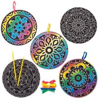 Kratzbild-Anhänger Rangoli (pro Set 10) Kratzbilder