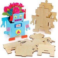 Roboter Blumentopf-Bastelsets (pro Set 3) Basteln mit Holz