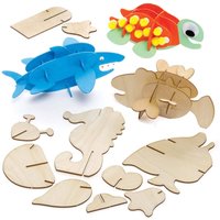3D Meerestier Holzbastelset (pro Set 5) Basteln mit Holz