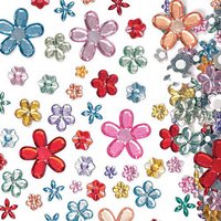 Selbstklebende Acryl-Schmucksteine - Blumen (pro Set 180) Bastelbedarf Verzierung & Dekorationen