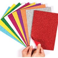 Selbstklebende Schaumstoff-Bögen - glitzernd (pro Set 10) Bastelbedarf Verzierung & Dekorationen