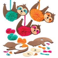 Pompon-Bastelsets Faultier (pro Set 3) Bastelsets