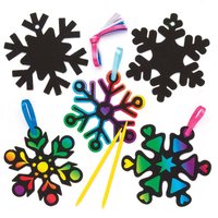 Kratzbild-Anhänger Schneeflocke (pro Set 10) Bastelaktivitäten zu Weihnachten