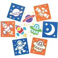 Schablonen Sonnensystem für Kinder (pro Set 6) Bastelmaterial